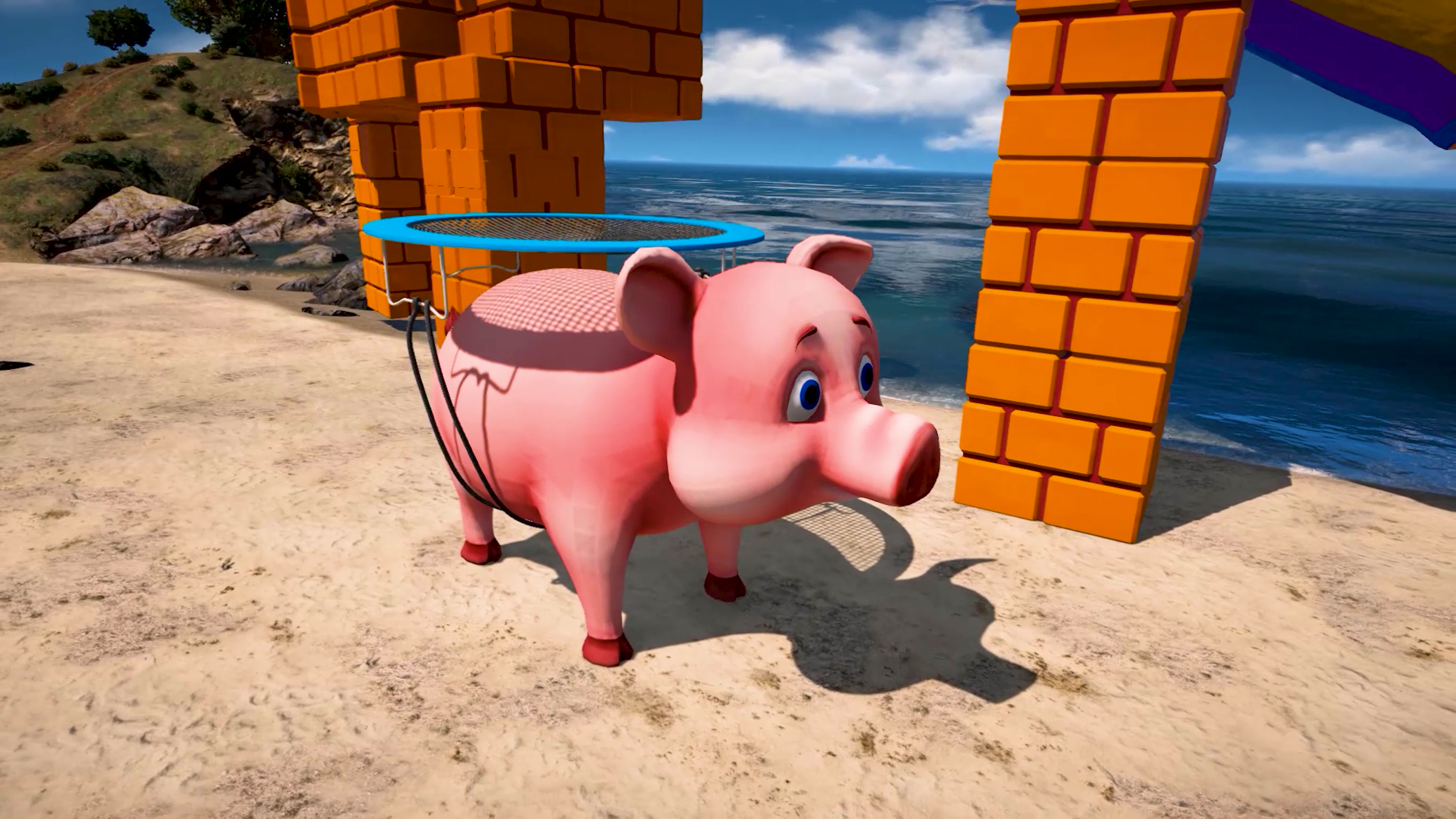 Pig Trampoline Prop for GTA 5 | Funny Bounce Platform Add-On - GTA V Mod